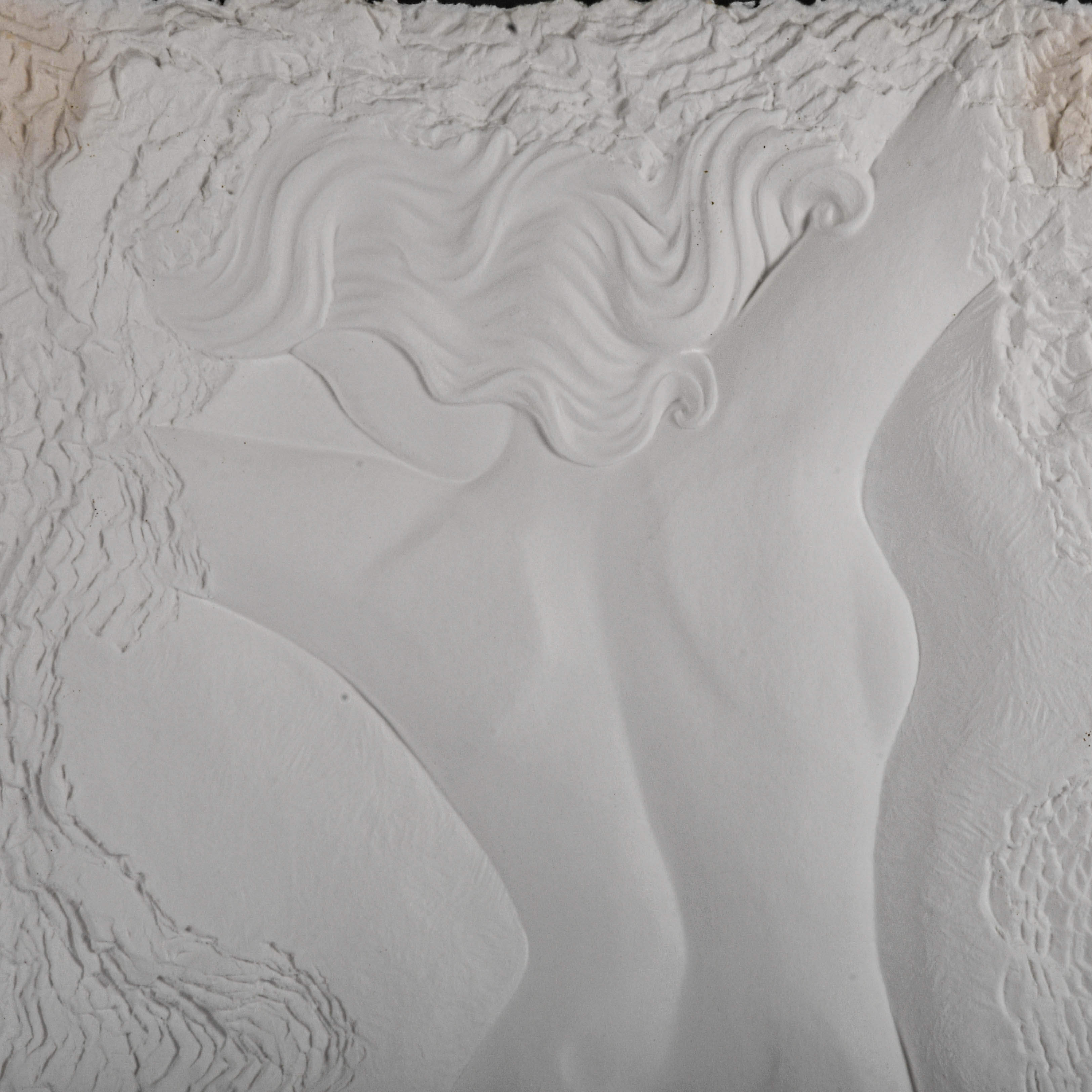 Framed Signed Roberta Peck Hand-Cast Female Nude Paper Relief-3