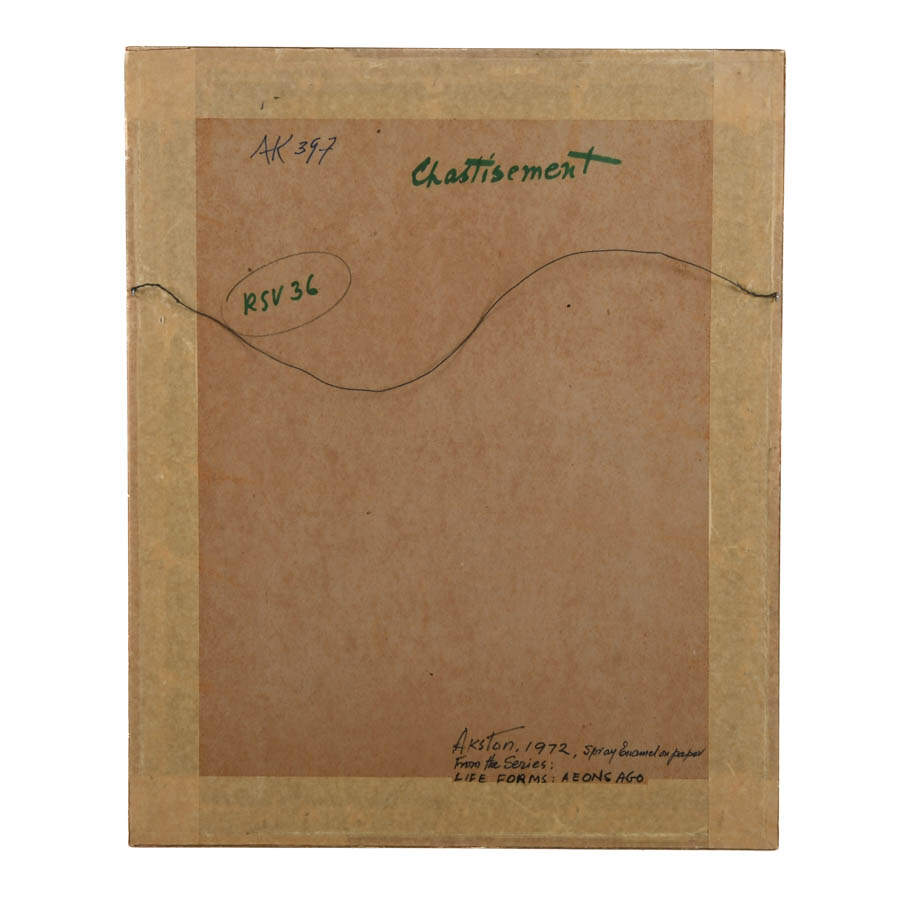 Framed J. Akston "Chastisement" Enamel on Paper-6