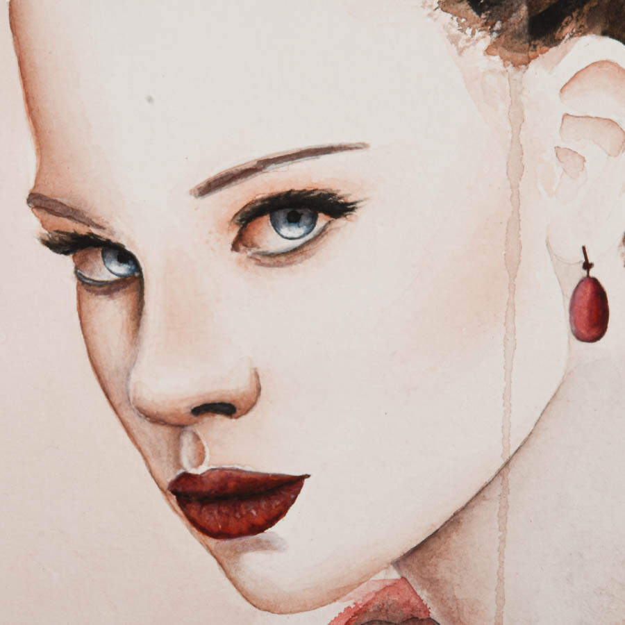 Framed Signed Beata Belanszky Demko "Look At Me" Watercolor-4