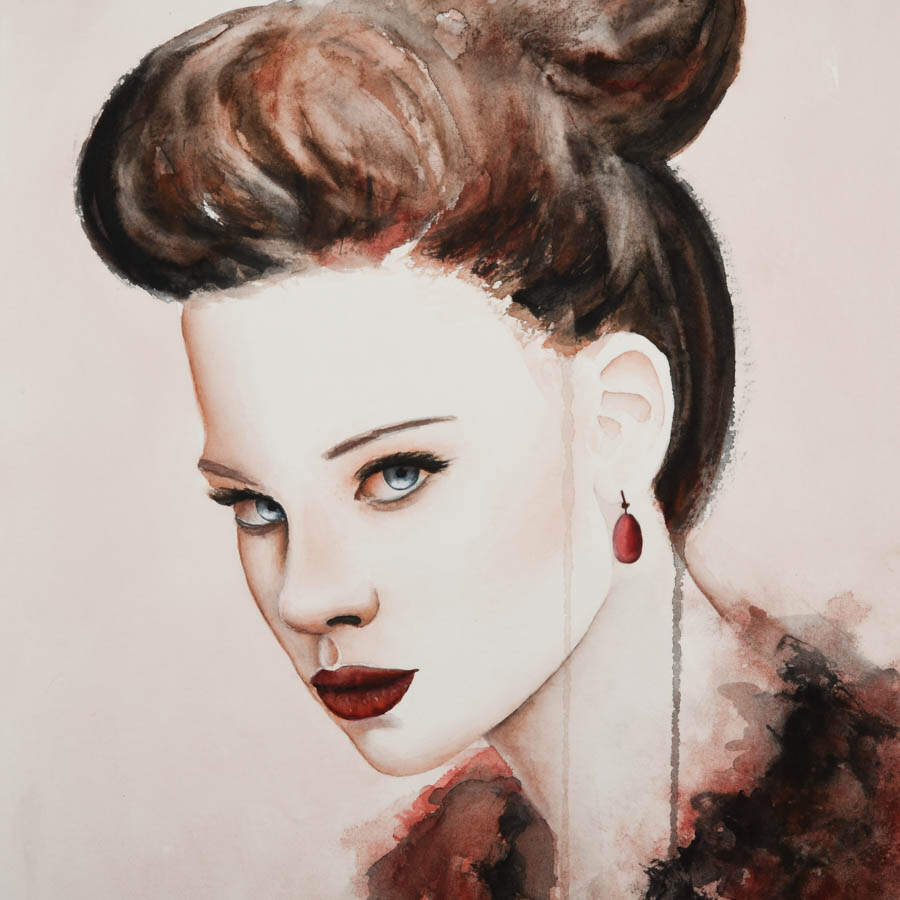 Framed Signed Beata Belanszky Demko "Look At Me" Watercolor-3