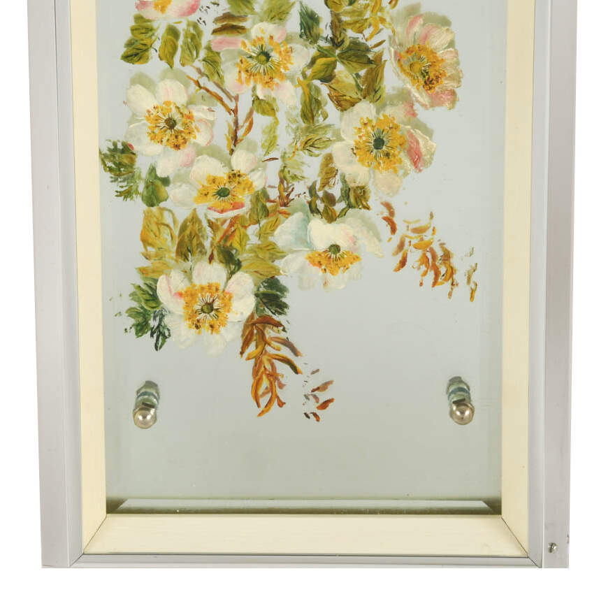 Pair of Hand-Painted Floral Art Mirrors-2