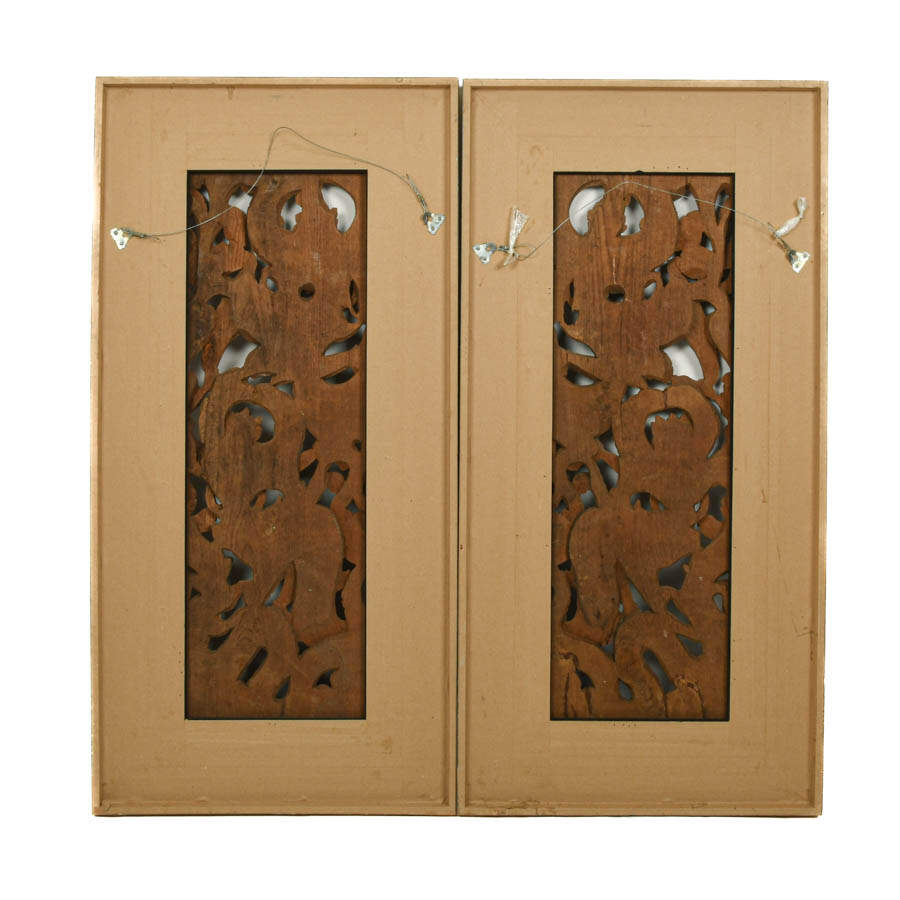 Pair of Framed Balian Wood Artwork-7