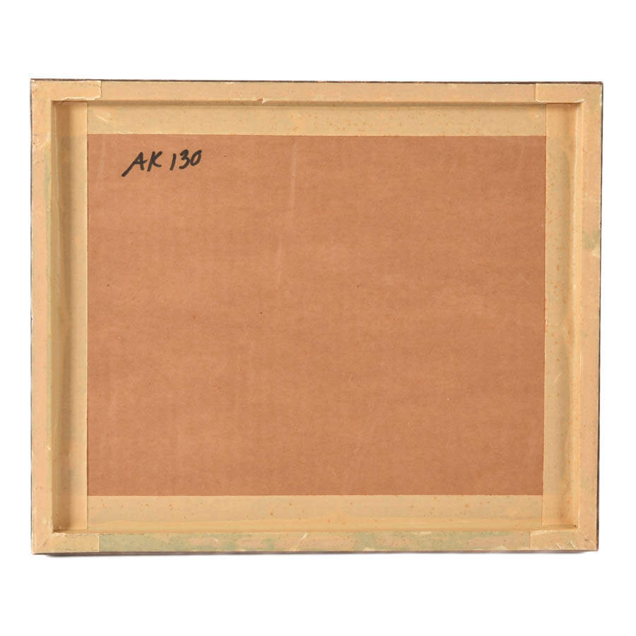 Framed J. Akston Untitled 1974 Abstract-Style Mixed Media Landscape-5