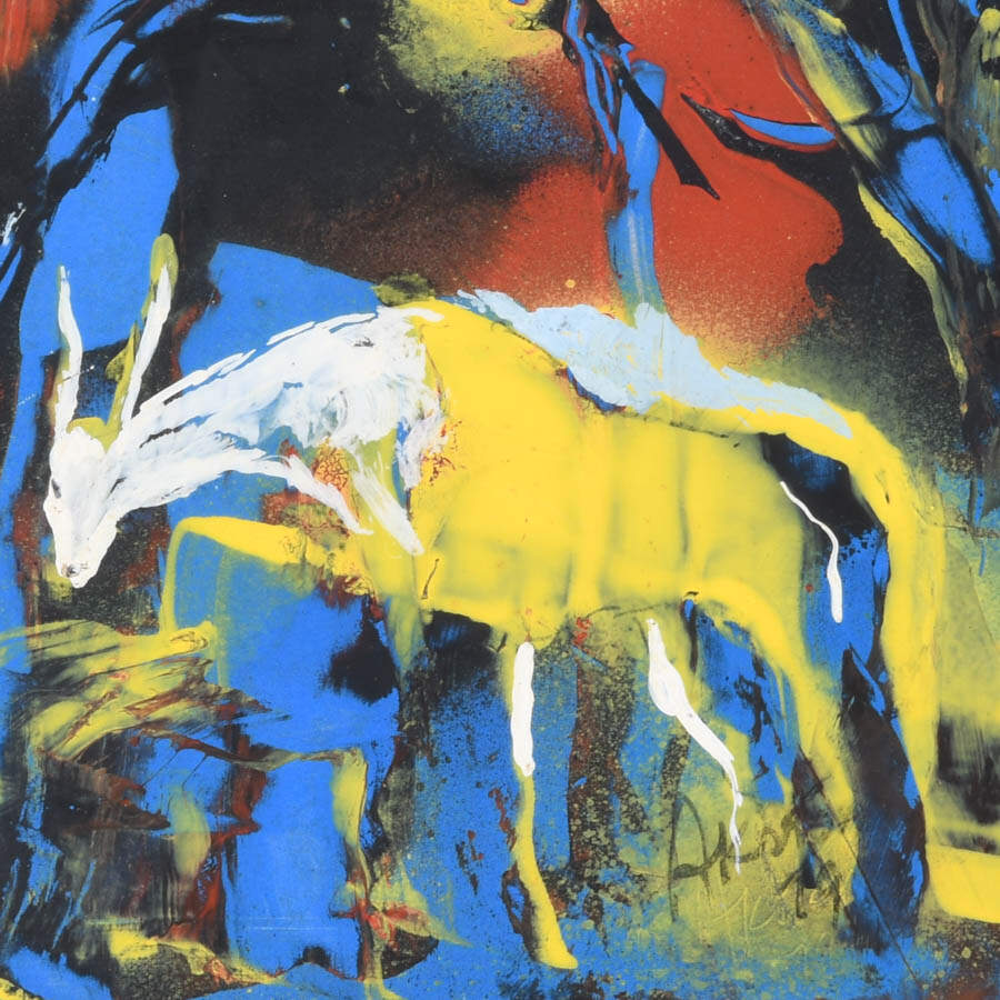 Framed J. Akston Untitled 1979 Enamel on Paper-3
