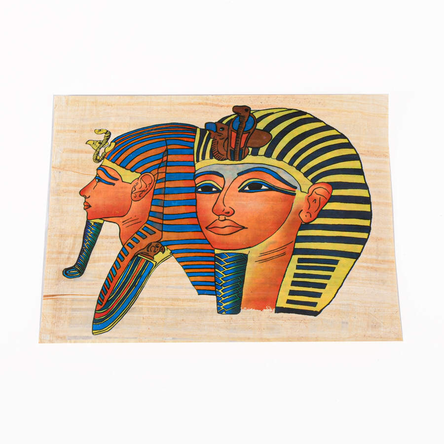 Set of Six Egyptian Papyrus Paintings: Ank and Tut-3