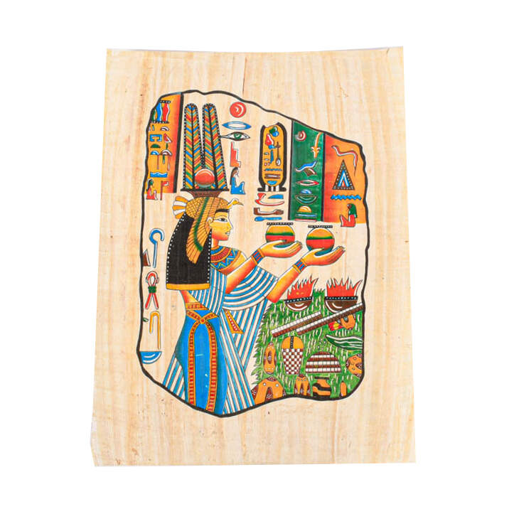 Set of 6 Egyptian Papyrus Paintings: Women of Power-2