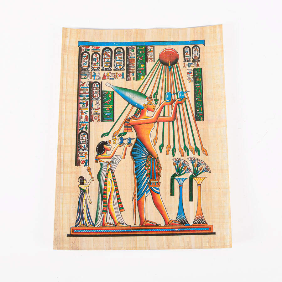 Set of 6 Egyptian Papyrus Paintings: Gods and Pharaohs-6