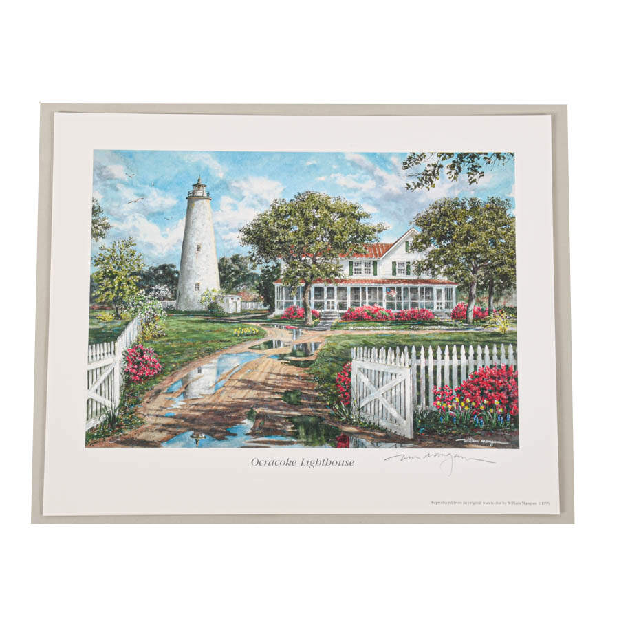 Signed William Mangum "Ocracoke Lighthouse" Artwork-1