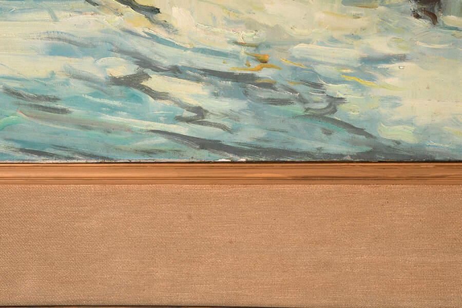 Framed Signed Walter Wurst Sail Before a Storm Oil on Canvas-3