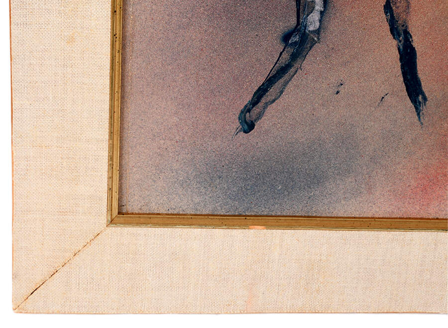Framed J. Akston "Strange Gymnastics I" Mixed Media Artwork-3