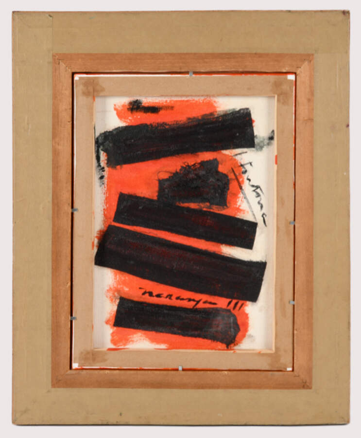 Framed Mixed Media on Canvas After Lucio Fontana-2