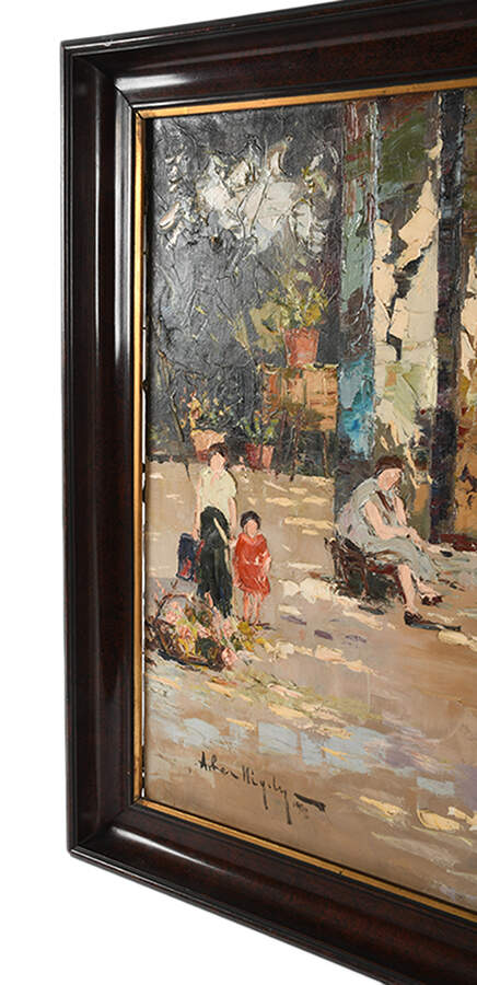 Framed Signed "A Coastal Conversation" Oil on Canvas-3