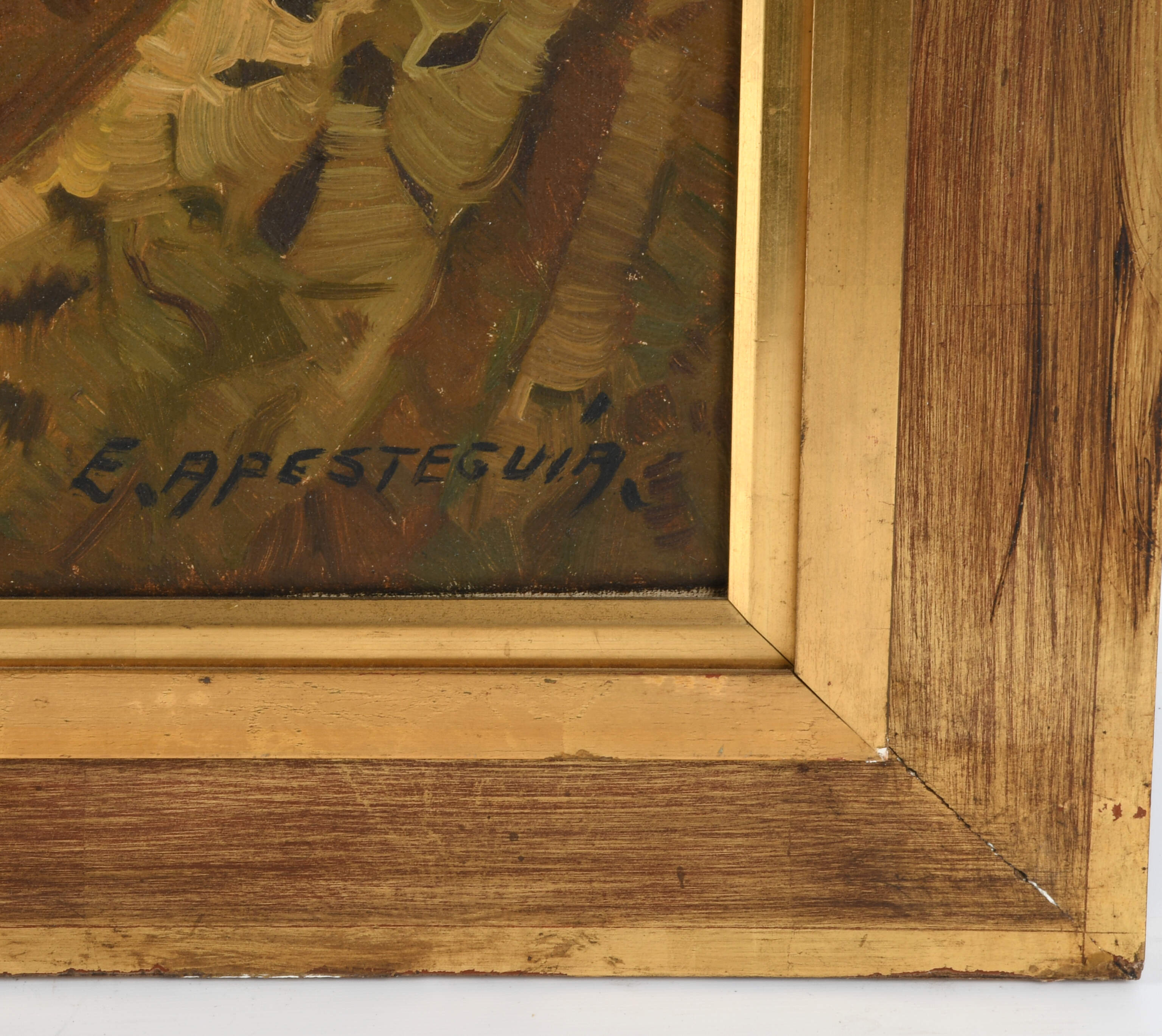 Framed Signed "Dama" Oil on Canvas by Efren Apesteguia-6