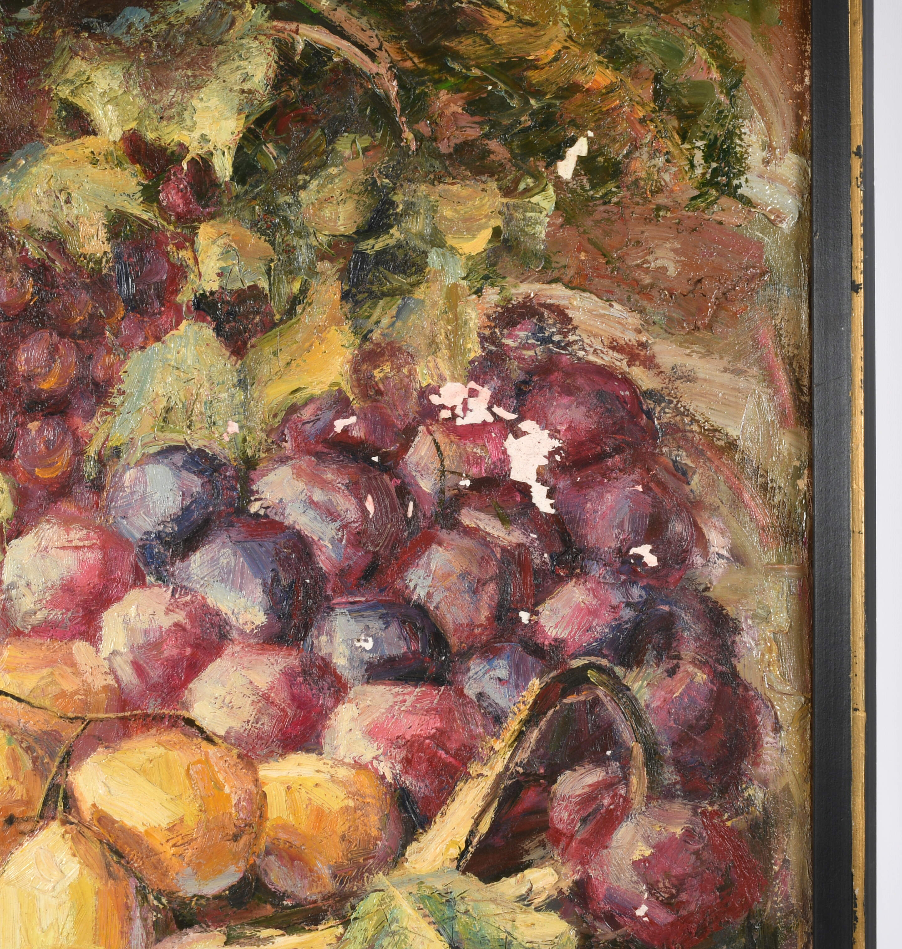 Framed Full Harvest Still Life Oil on Canvas-7