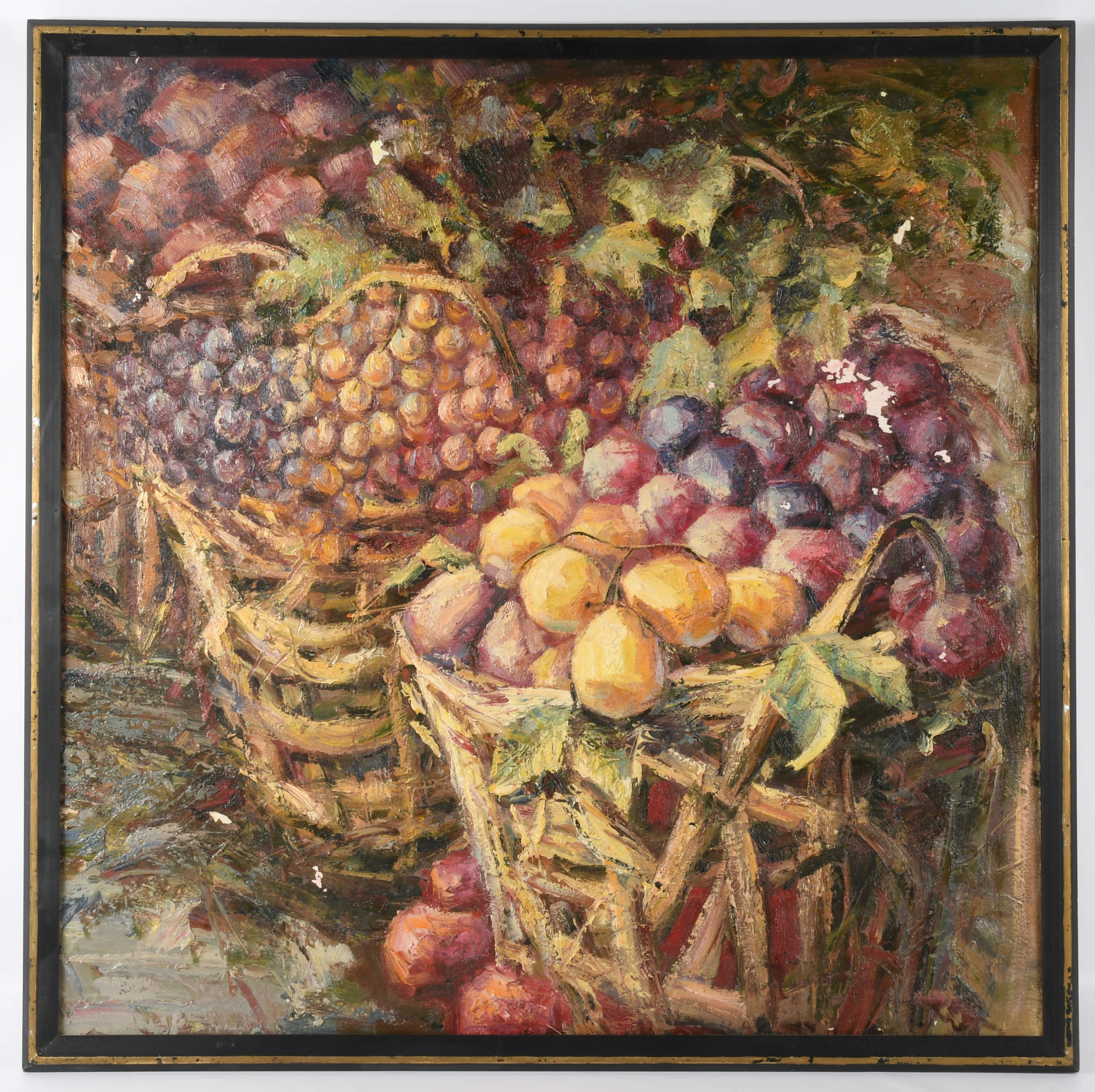 Framed Full Harvest Still Life Oil on Canvas-1