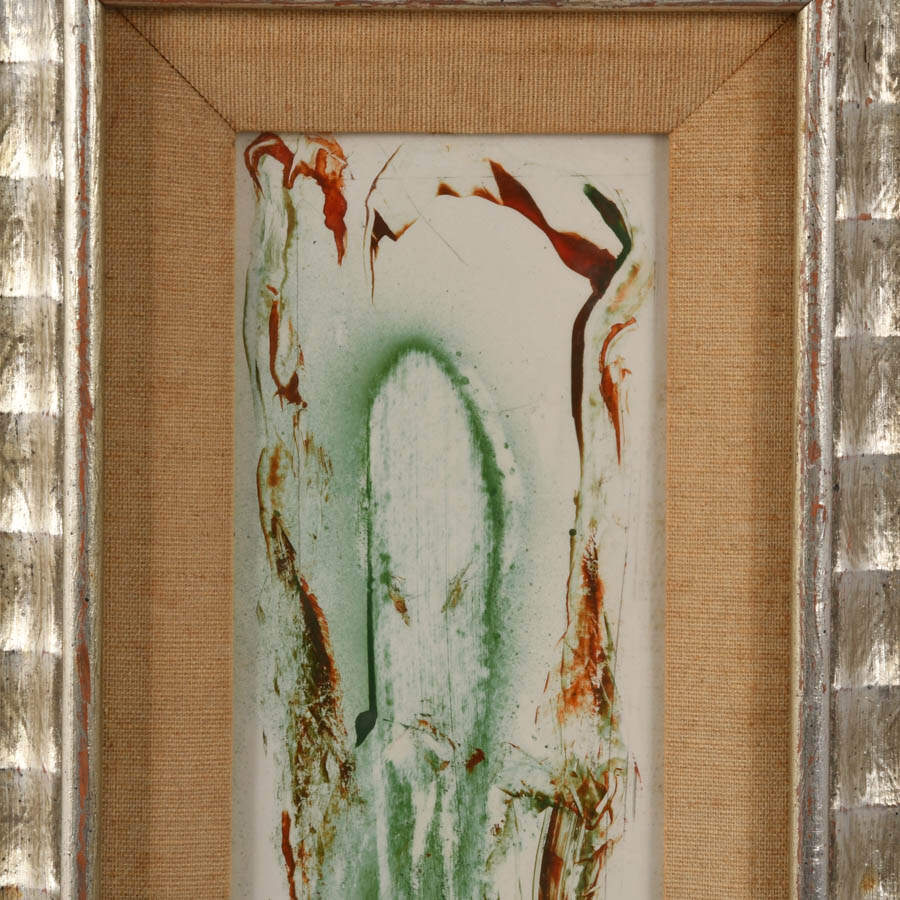 Framed J. Akston "Sage 1973" Enamel on Board Painting-2