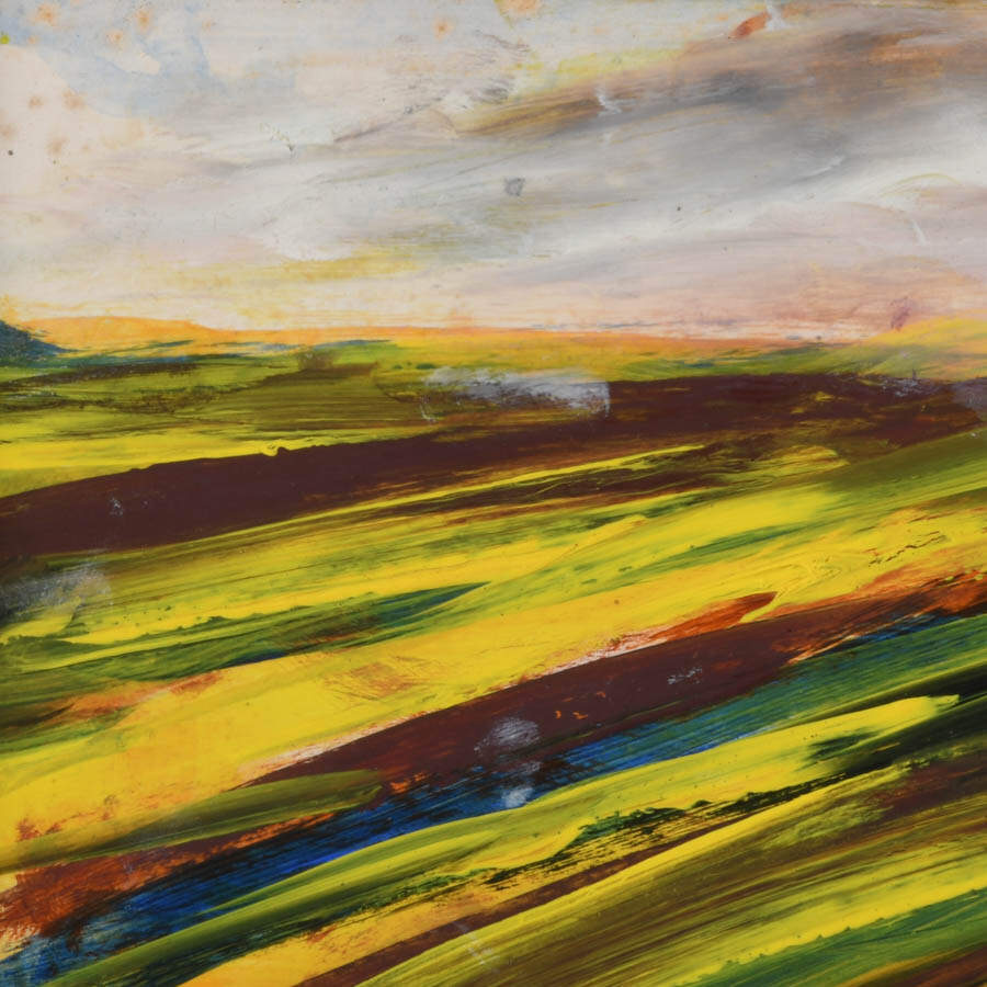 Framed J. Akston "Living Earth" Acrylic on Paper-3