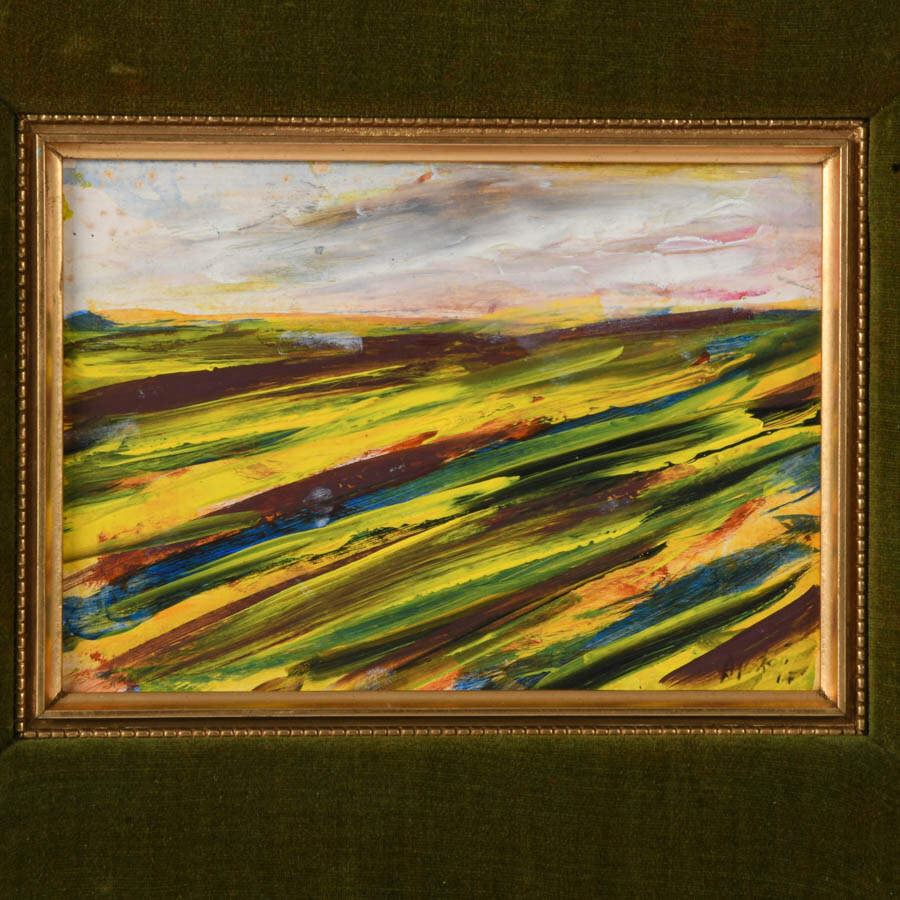Framed J. Akston "Living Earth" Acrylic on Paper-2