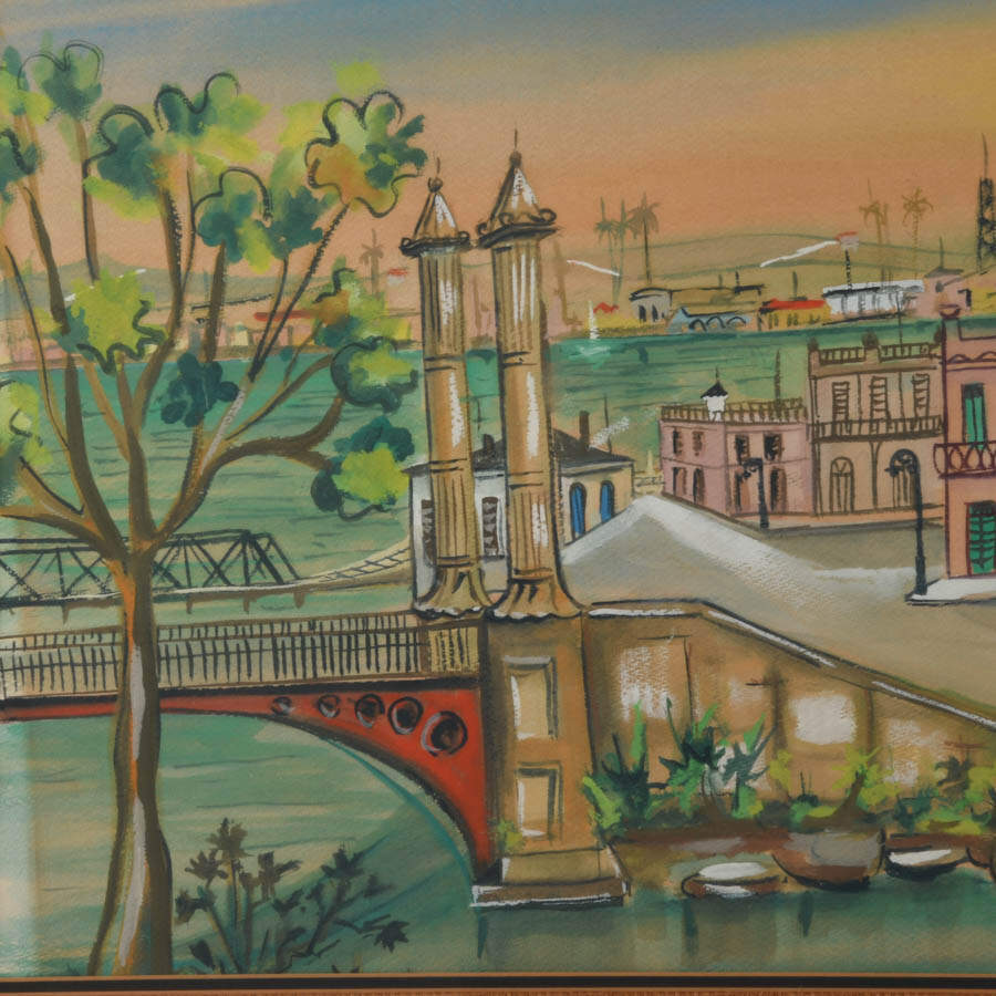 Framed Signed Osvaldo Gutierrez Golden Hour Skyline Artwork-4