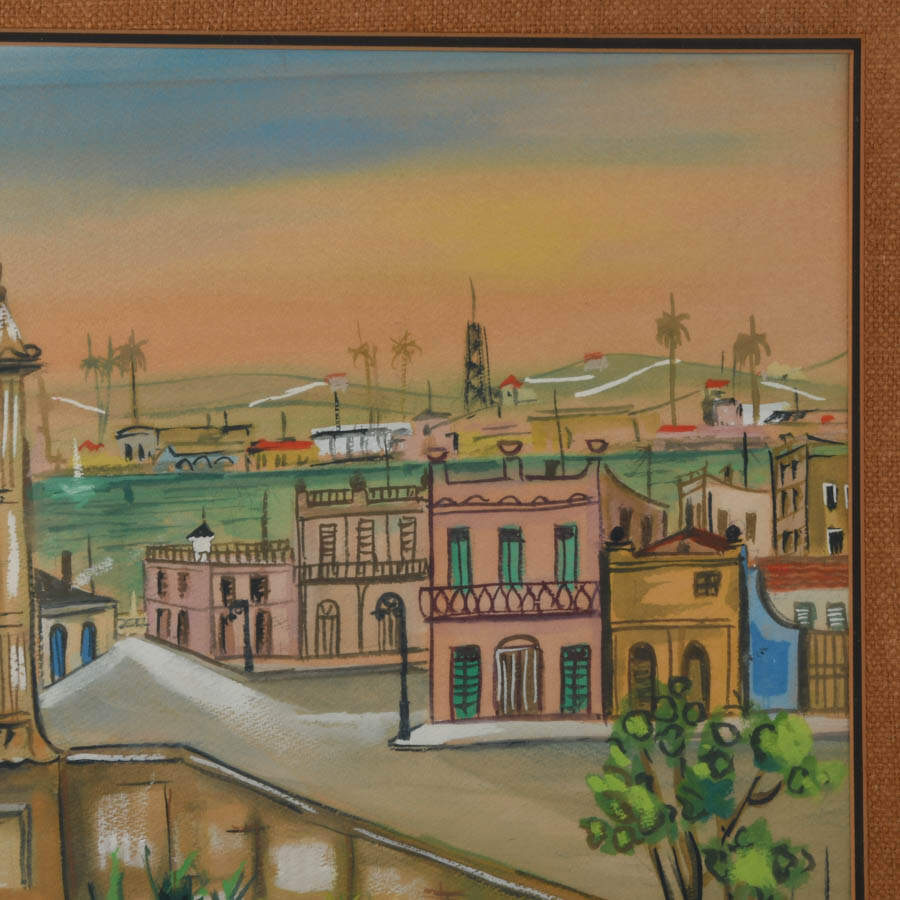 Framed Signed Osvaldo Gutierrez Golden Hour Skyline Artwork-3