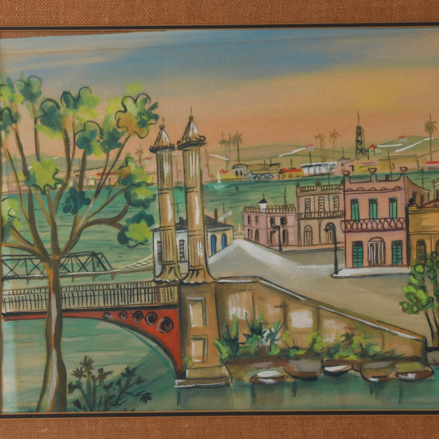 Framed Signed Osvaldo Gutierrez Golden Hour Skyline Artwork-2