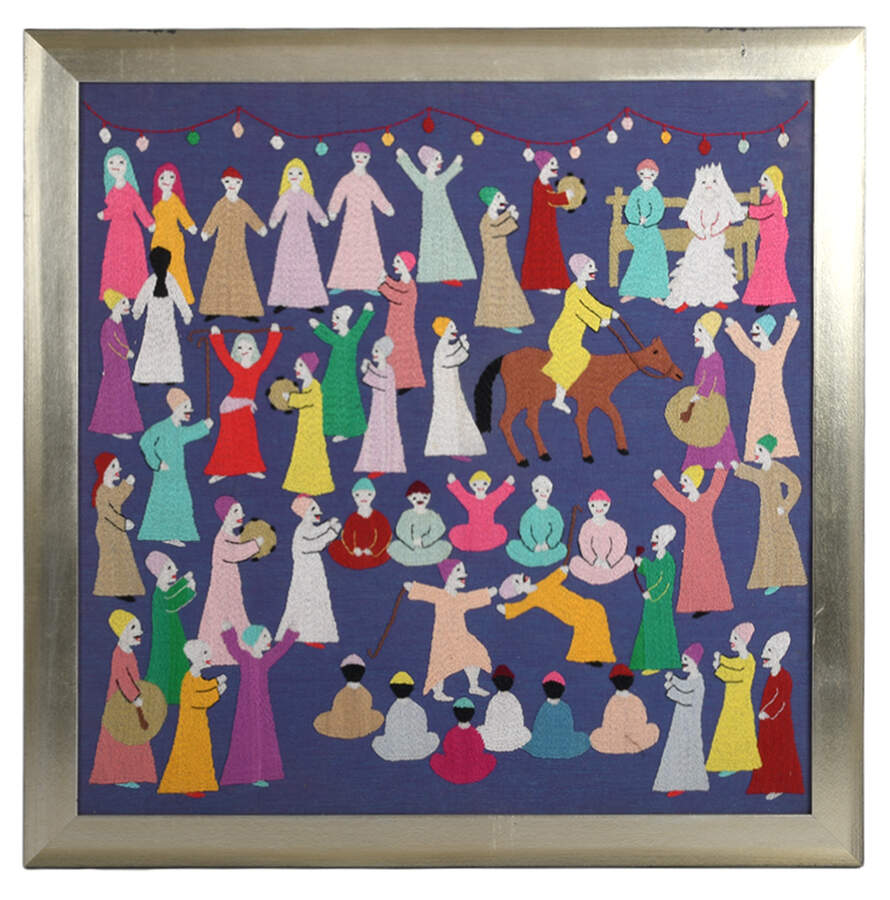 Framed "Celebrate Good Times" Needlework-1