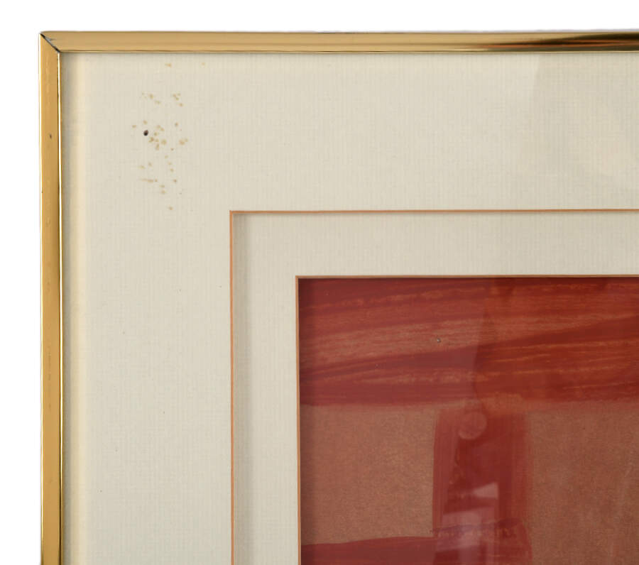 Framed Abstract-Style Lounging Figure Mixed Media Artwork-5