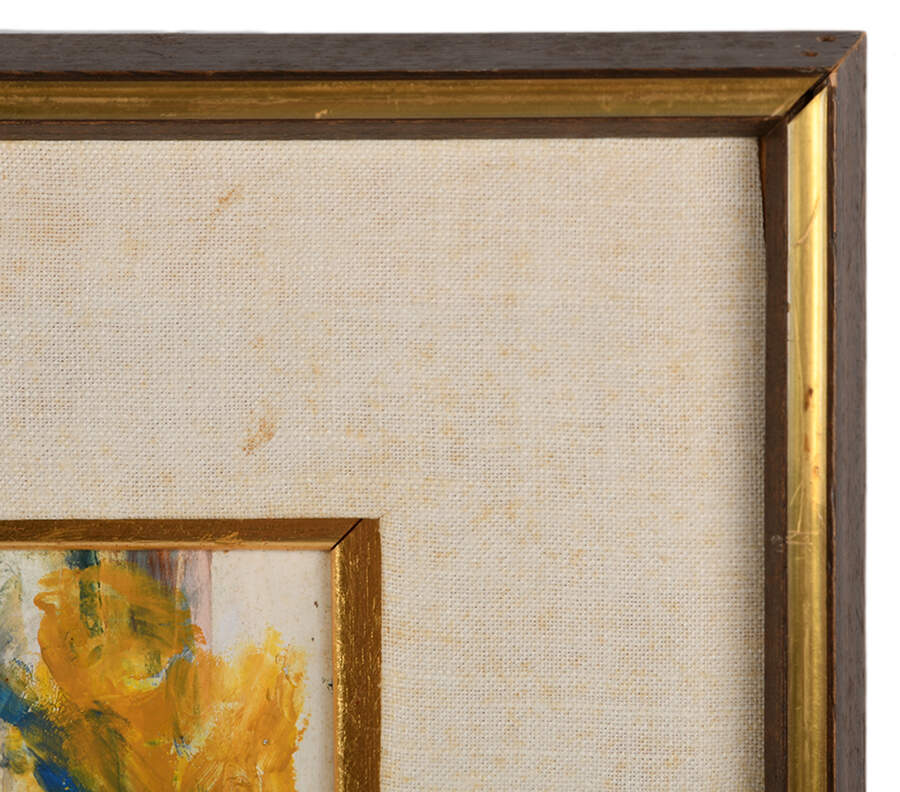 Framed J. Akston "Untitled 1976" Mixed Media Artwork-3