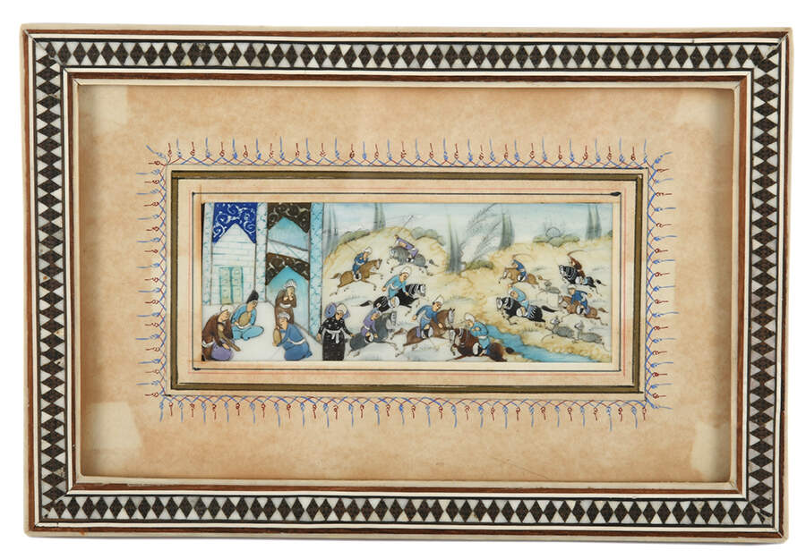Antique Persian Painting on Bone-1