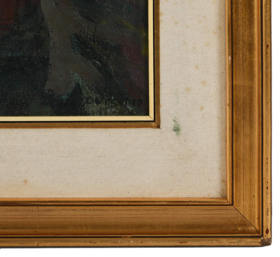Framed Signed Oscar Barrovecchio "Las Catalinas" Oil on Board-4