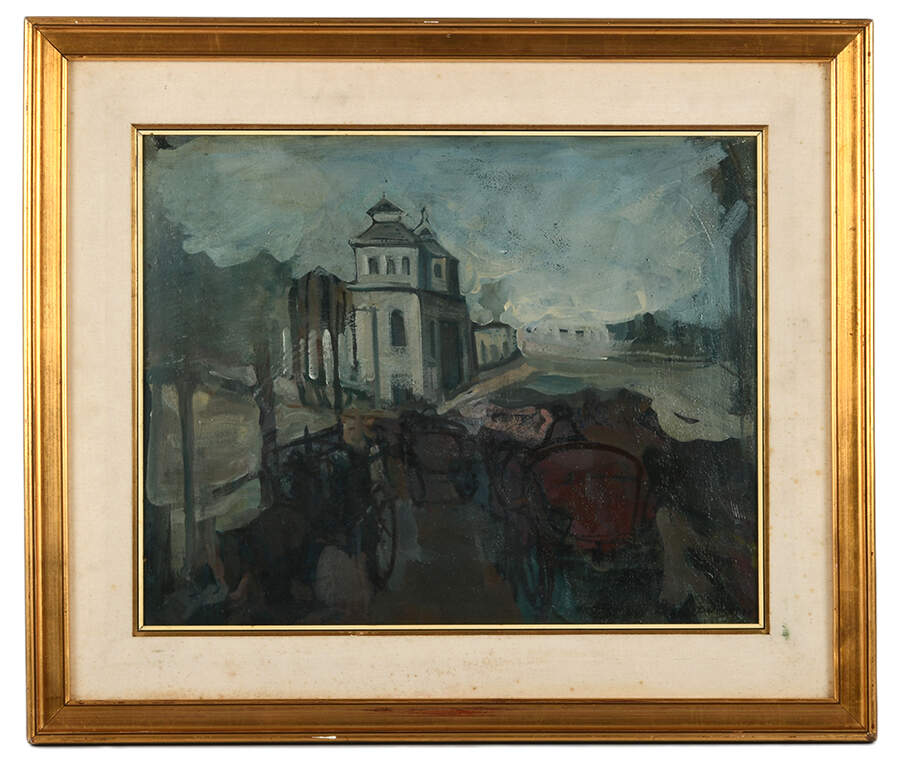 Framed Signed Oscar Barrovecchio "Las Catalinas" Oil on Board-1