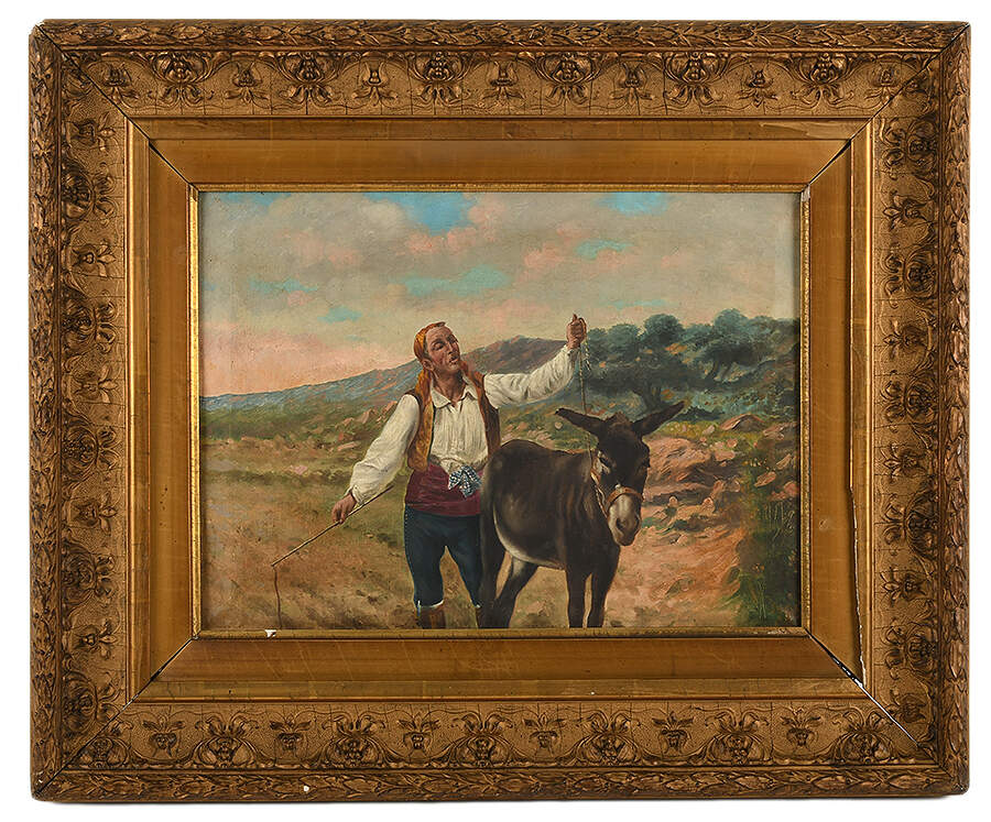 Framed "Morning Serenade in the Pasture" Oil on Canvas-1