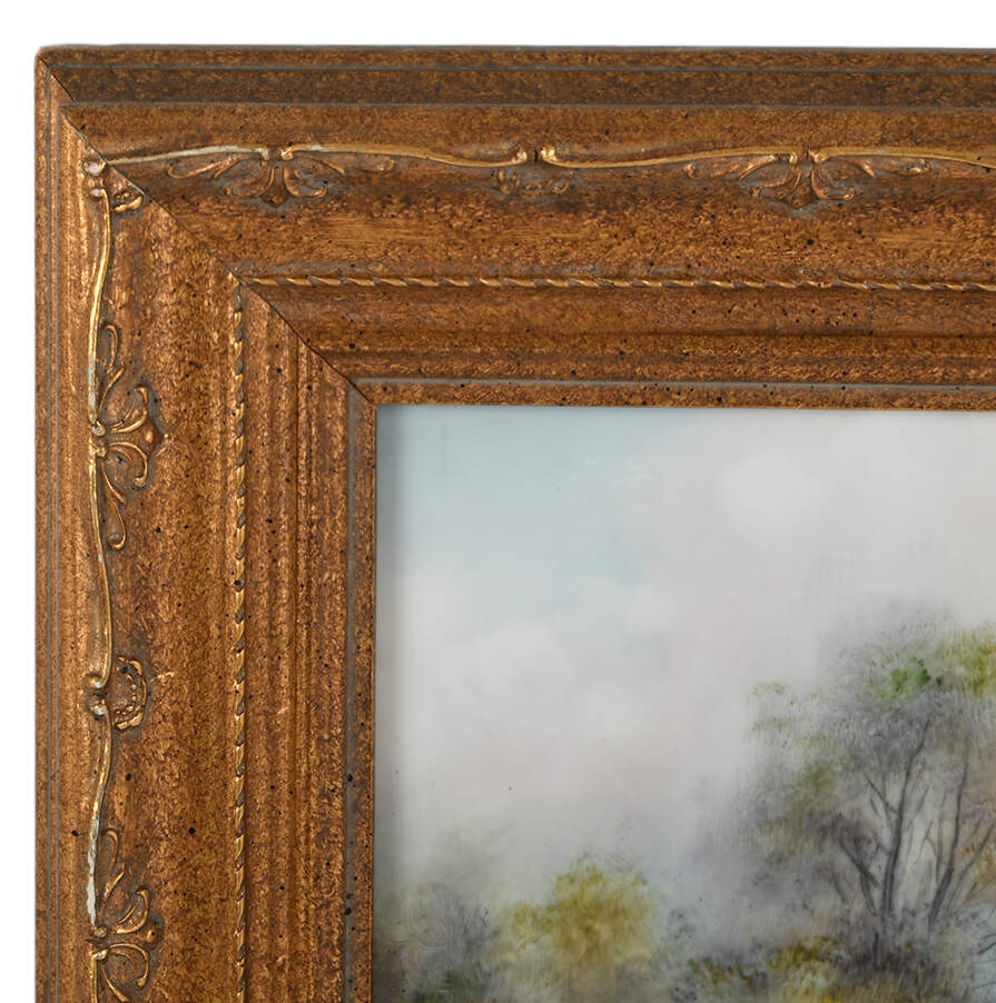 Framed Signed Still Pastures, Gentle Stream on Glass-5