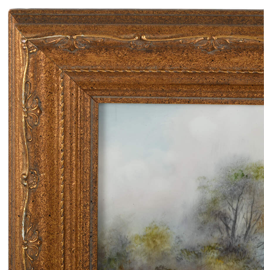 Framed Signed Still Pastures, Gentle Stream on Glass-4