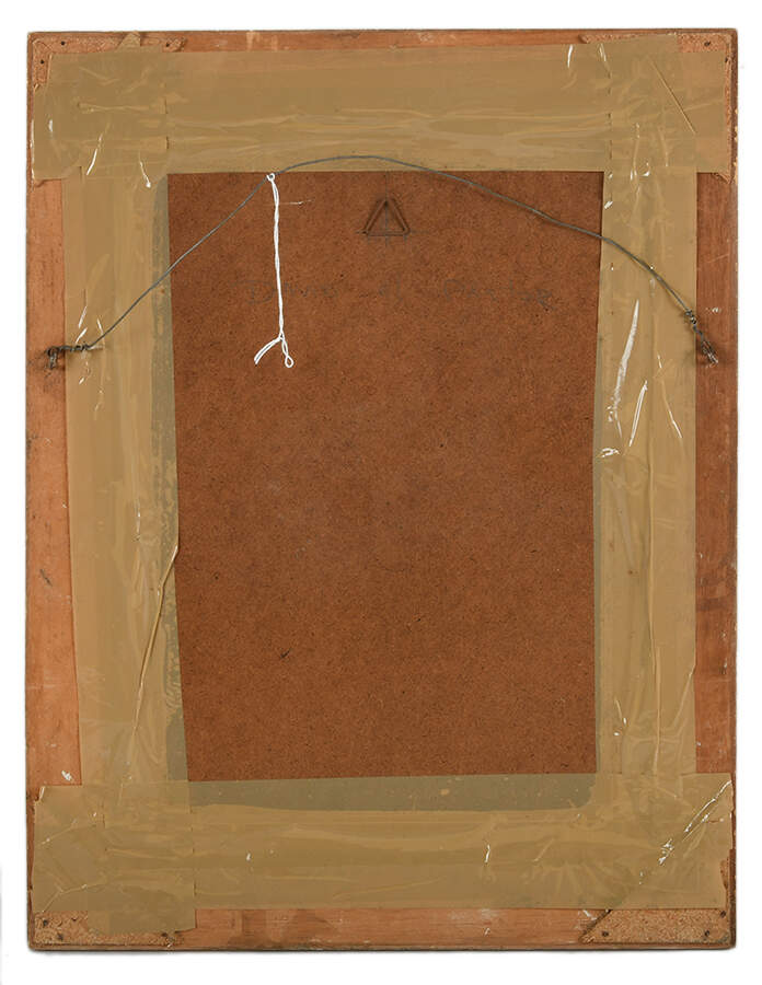 Framed Signed Portrait of a Musician Mix Media on Board-2