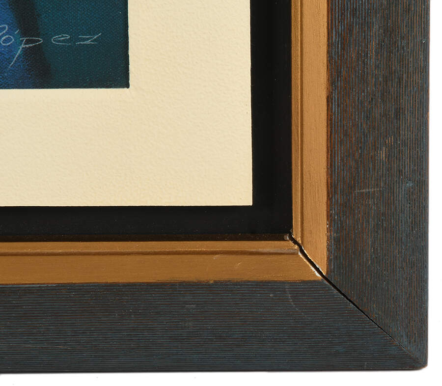 Framed Signed Nestor López The Offering Paint on Canvas-4