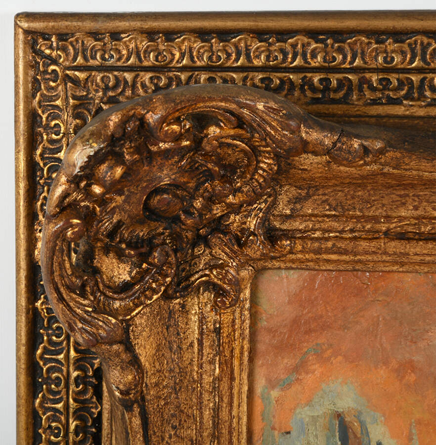 Framed Signed A. Marcovecchio Twilight Anchors Oil on Board-5