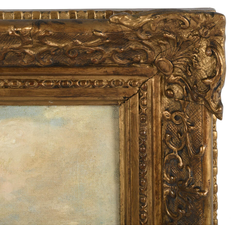 Framed Signed Whispers of a Quiet Village Oil on Canvas-4