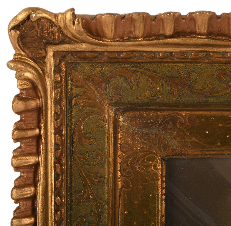 Pair of Gilt Portraits of Madame Rimsky Korsakov and Friend on Celluloid-9