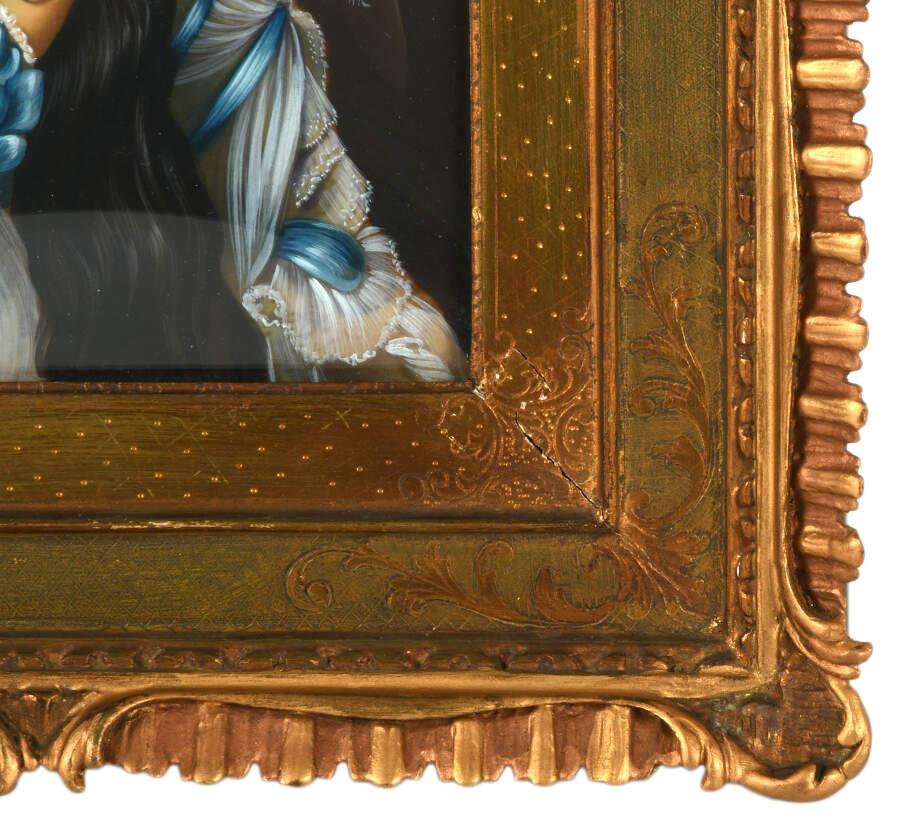 Pair of Gilt Portraits of Madame Rimsky Korsakov and Friend on Celluloid-8