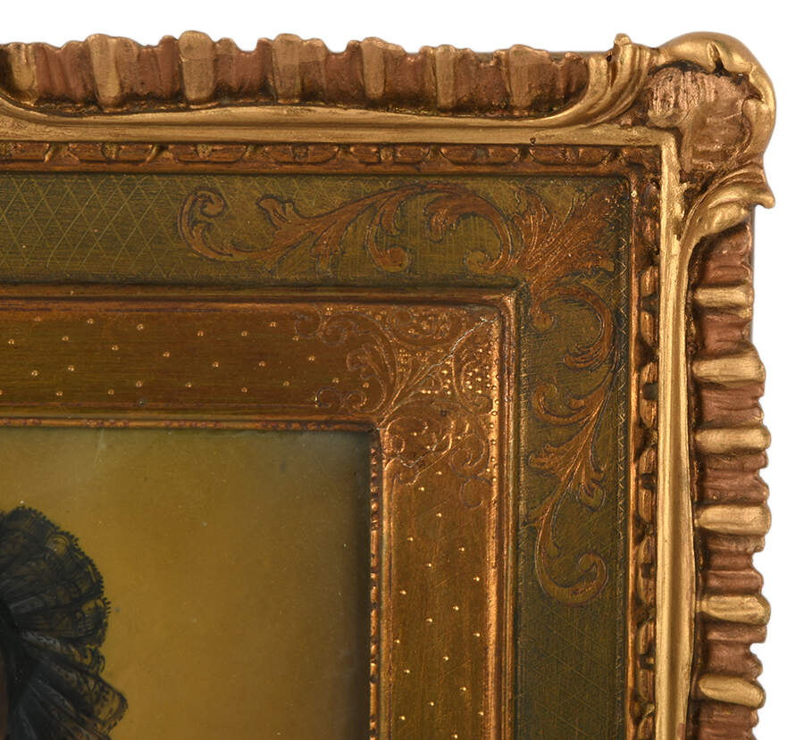 Pair of Gilt Portraits of Madame Rimsky Korsakov and Friend on Celluloid-5