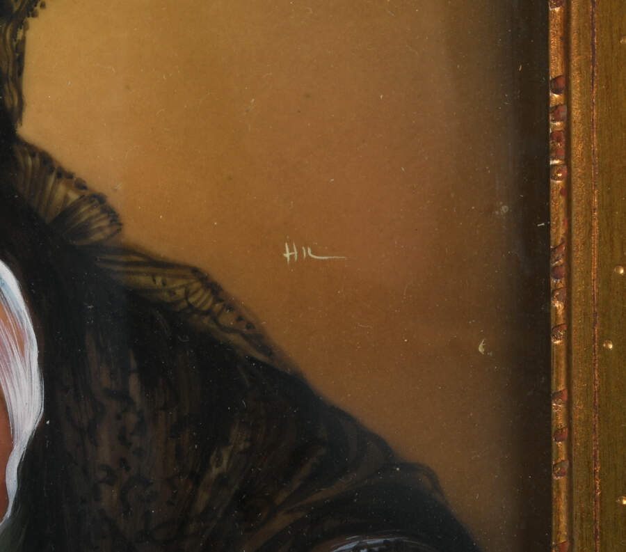 Pair of Gilt Portraits of Madame Rimsky Korsakov and Friend on Celluloid-4