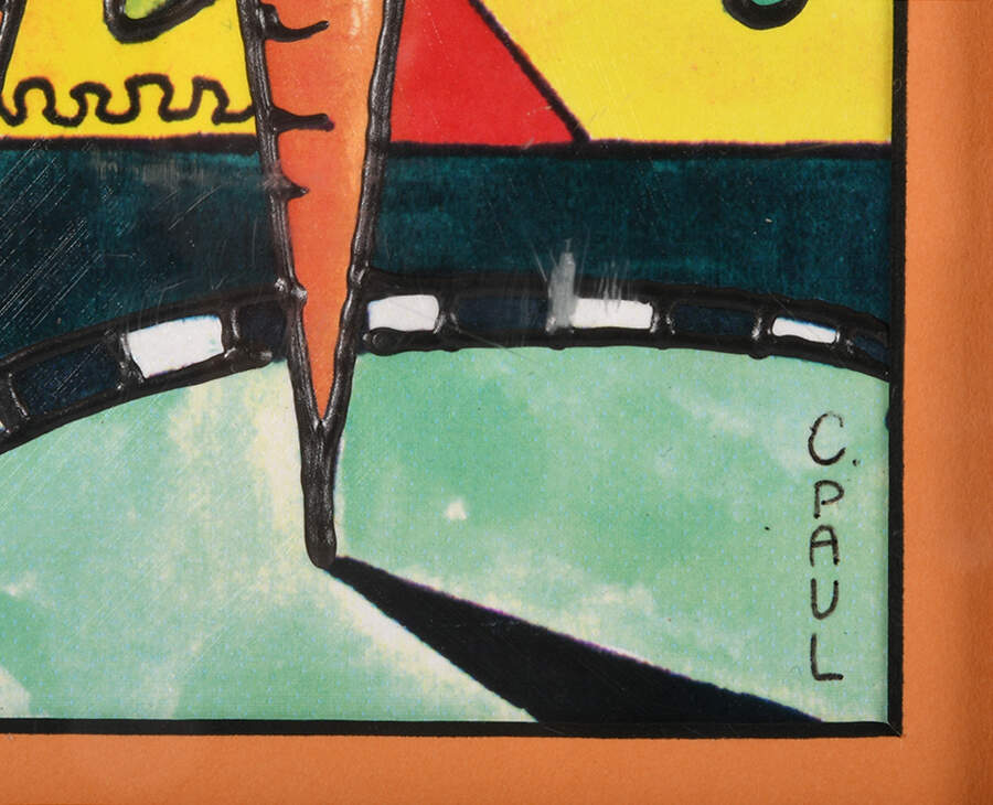 Framed Signed Acrylic Carrots Artwork by C. Paul-6