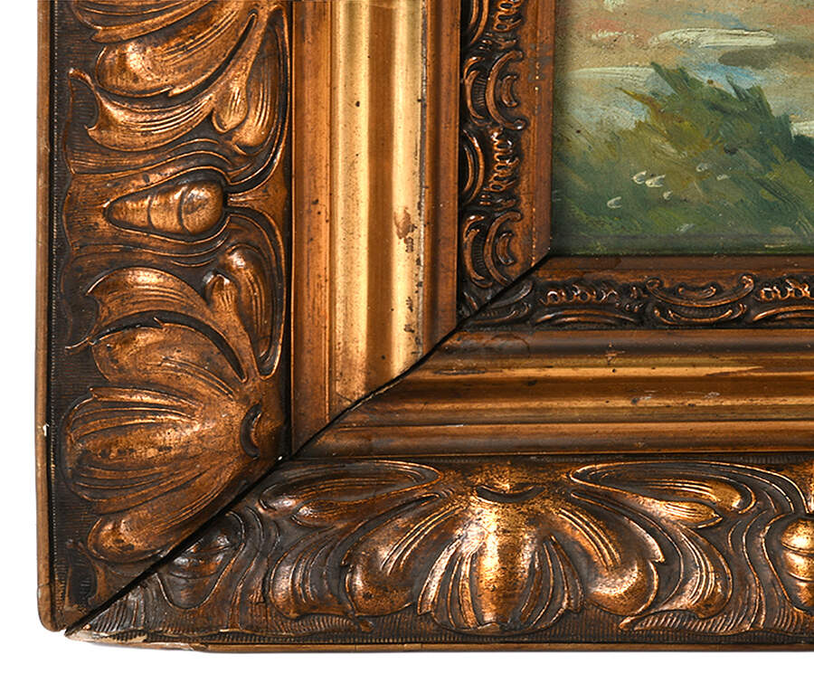 Framed Signed Survey of Soldiers Oil on Canvas-6
