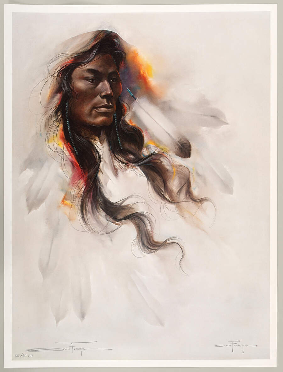 Signed Ozz Franca Limited-Edition Artist Proof 63/95 "Cacique" Print-1