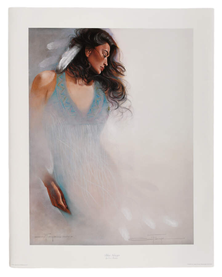 Signed Ozz Franca Limited-Edition 145/1500 Artist Proof "Blue Navajo" Print-1
