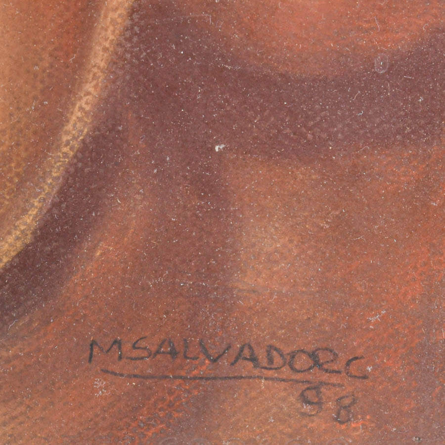 Framed Signed "Brimmed Hats" Pastel Painting by M. Salvadore-5