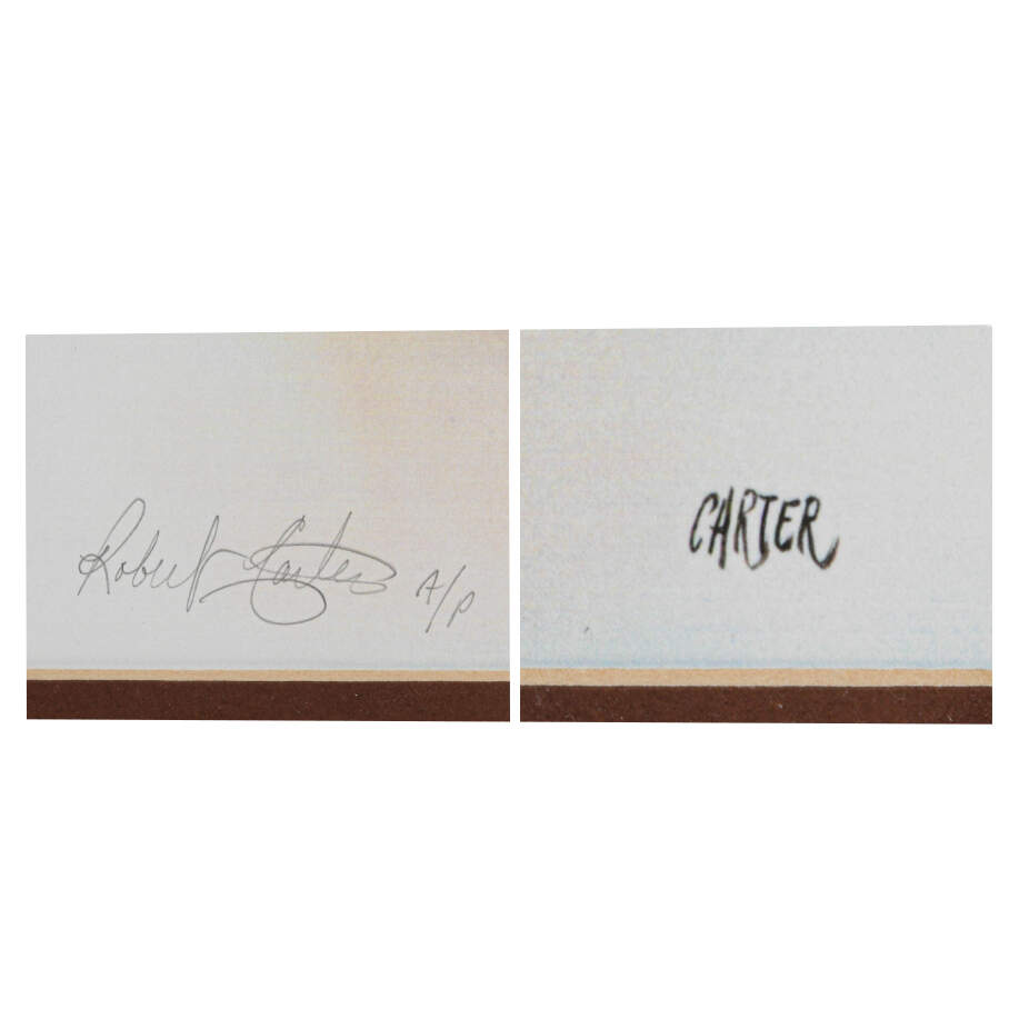 Framed Signed Pair of Robert Carter Native American Portraits-3
