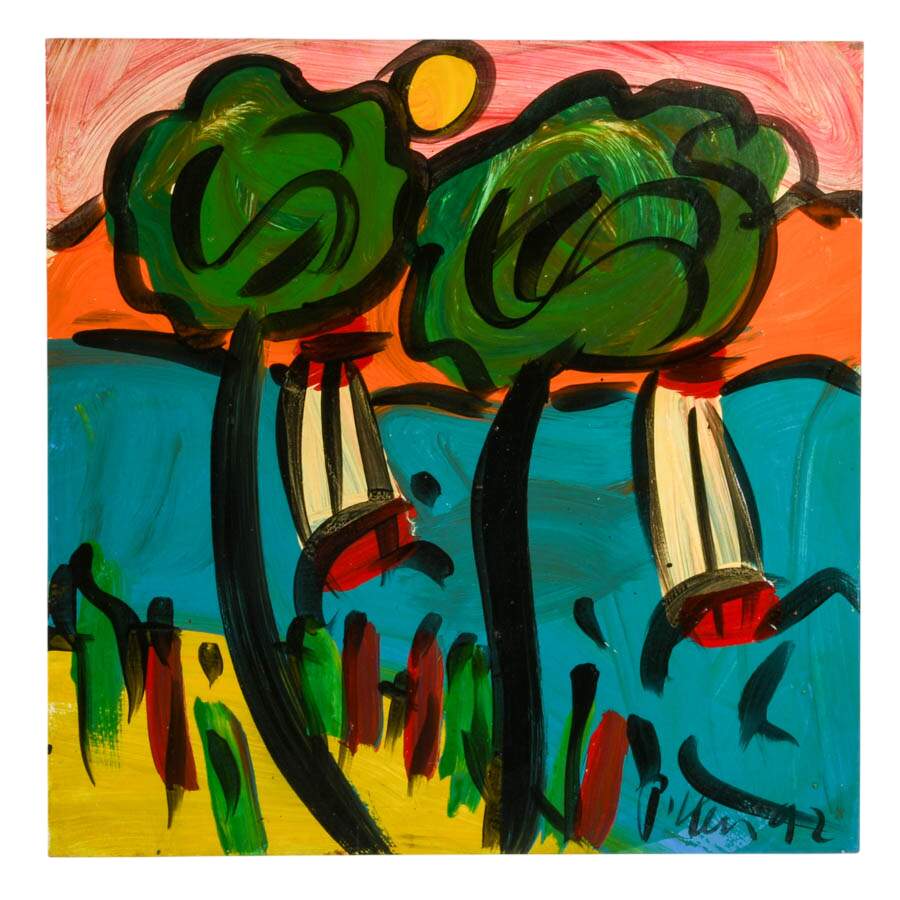 Signed Peter Keil "Homecoming in the Harbor" Mix Media on Masonite-1