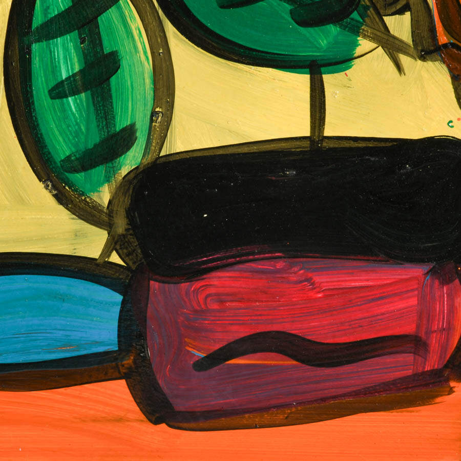 Signed Peter Keil "A Spectrum on Stems" Mix Media on Masonite-3